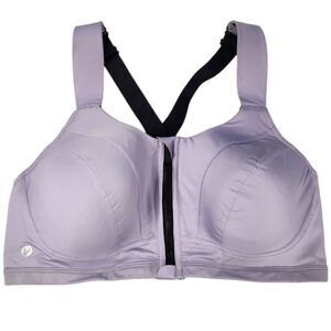 LIVI For Lane Bryant Lavender 40DD Max Support Underwire Zip Front Sports Bra